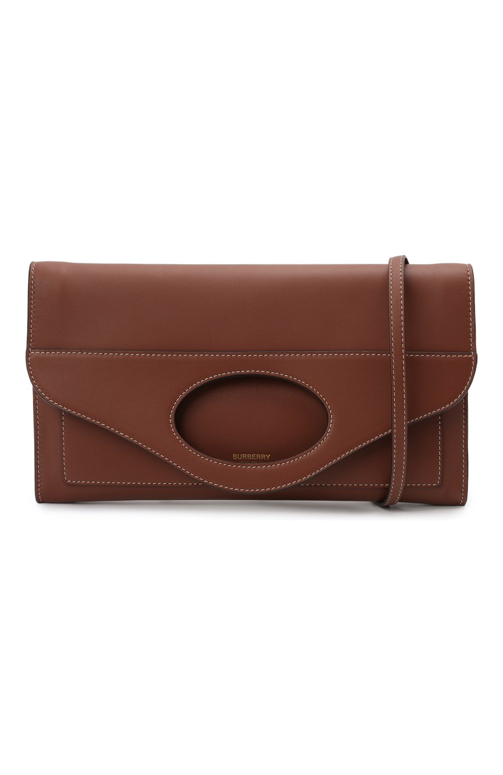 Женская сумка pocket BURBERRY коричневого цвета, арт. 8041253 | Фото 6 (Сумки-технические: Сумки через плечо; Размер: medium; Материал: Натуральная кожа; Ремень/цепочка: На ремешке)