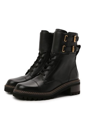 Женские кожаные ботинки mallory SEE BY CHLOÉ черного цвета по цене 49250 руб., арт. SB33080A/14000 | Фото 1 Женские кожаные ботинки mallory SEE BY CHLOÉ черного цвета, арт. SB33080A/14000 | Фото 1