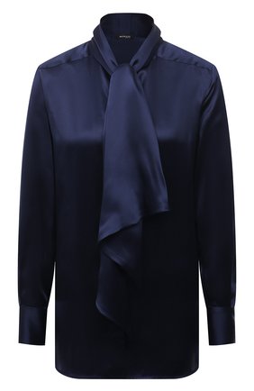 Женская шелковая блузка KITON синего цвета по цене 116000 руб., арт. D50411K03337 | Фото 1 Женская шелковая блузка KITON синего цвета, арт. D50411K03337 | Фото 1