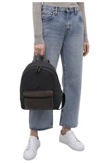Женский рюкзак BRUNELLO CUCINELLI темно-серого цвета, арт. MB74D2348 | Фото 4 (Размер: medium; Материал: Текстиль)