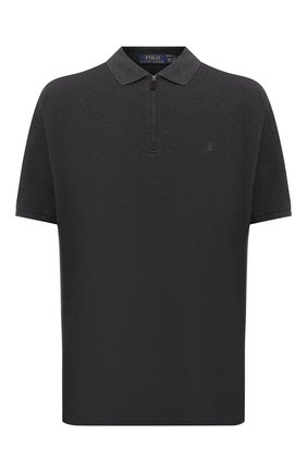 Мужское хлопковое поло POLO RALPH LAUREN темно-серого цвета по цене 16250 руб., арт. 711842622/PRL BS | Фото 1 Мужское хлопковое поло POLO RALPH LAUREN темно-серого цвета, арт. 711842622/PRL BS | Фото 1 (Рукава: Короткие; Материал внешний: Хлопок; Застежка: Молния; Стили: Кэжуэл; Длина (для топов): Удлиненные)