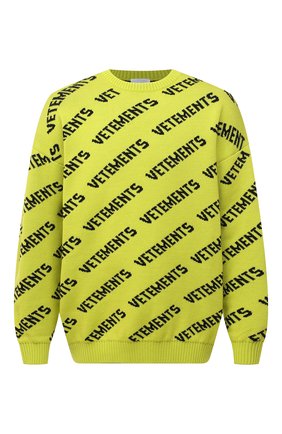 Мужской шерстяной свитер VETEMENTS светло-зеленого цвета по цене 69300 руб., арт. UA52KN600Y 2901/M | Фото 1 Мужской шерстяной свитер VETEMENTS светло-зеленого цвета, арт. UA52KN600Y 2901/M | Фото 1
