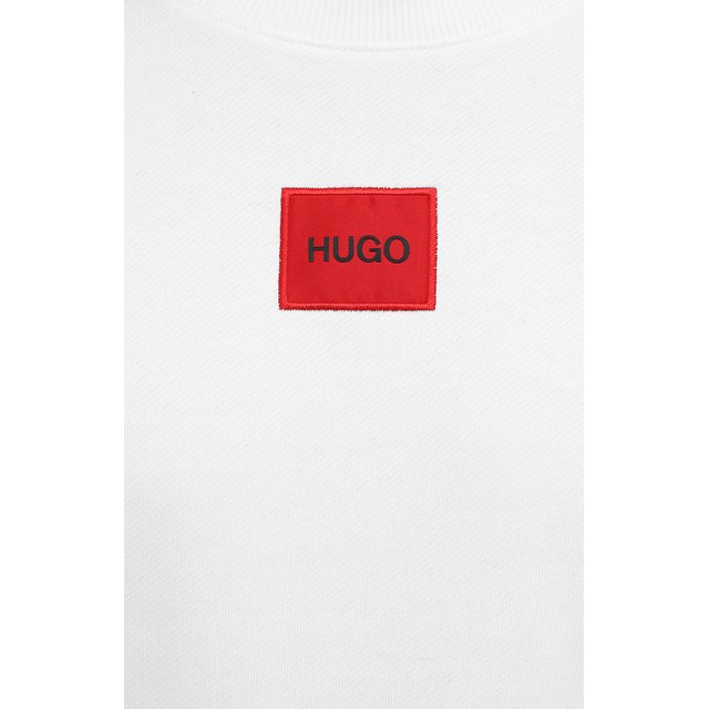 Хлопковый свитшот HUGO 50447964, цвет белый, размер 44 - фото 5