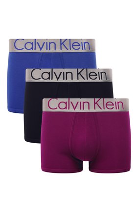Мужские комплект из трех боксеров CALVIN KLEIN разноцветного цвета, арт. NB2453A | Фото 1 (Материал внешний: Хлопок; Мужское Кросс-КТ: Трусы; Кросс-КТ: бельё)