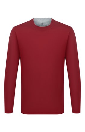 Мужская хлопковый лонгслив BRUNELLO CUCINELLI бордового цвета по цене 32900 руб., арт. M0T617433 | Фото 1 Мужская хлопковый лонгслив BRUNELLO CUCINELLI бордового цвета, арт. M0T617433 | Фото 1 (Материал внешний: Хлопок; Длина (для топов): Стандартные; Принт: Без принта; Рукава: Длинные; Стили: Кэжуэл)