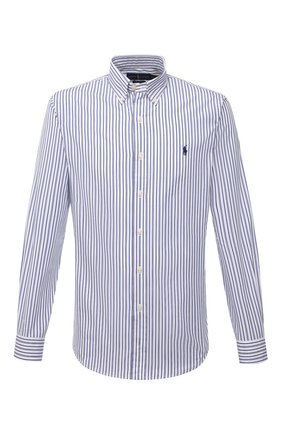 Мужская хлопковая рубашка POLO RALPH LAUREN синего цвета по цене 12100 руб., арт. 710843810/4156 | Фото 1 Мужская хлопковая рубашка POLO RALPH LAUREN синего цвета, арт. 710843810/4156 | Фото 1