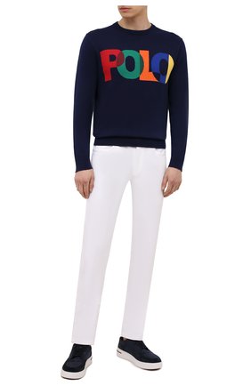 Мужской хлопковый джемпер POLO RALPH LAUREN синего цвета по цене 20950 руб., арт. 710842796 | Фото 2 Мужской хлопковый джемпер POLO RALPH LAUREN синего цвета, арт. 710842796 | Фото 2