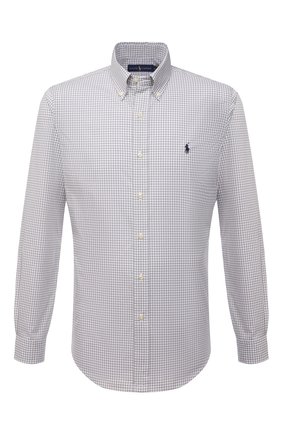 Мужская хлопковая рубашка POLO RALPH LAUREN серого цвета по цене 11050 руб., арт. 710842631/4656E | Фото 1 Мужская хлопковая рубашка POLO RALPH LAUREN серого цвета, арт. 710842631/4656E | Фото 1