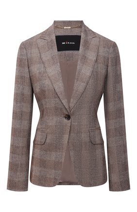 Женский шерстяной жакет KITON светло-коричневого цвета по цене 290000 руб., арт. D15510K0512A | Фото 1 Женский шерстяной жакет KITON светло-коричневого цвета, арт. D15510K0512A | Фото 1 (Материал внешний: Шерсть; Рукава: Длинные; Длина (для топов): Стандартные; Материал подклада: Шелк; Стили: Кэжуэл; Случай: Повседневный; Женское Кросс-КТ: Жакет-одежда; 1-2-бортные: Однобортные)