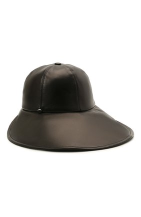 Женская кожаная шляпа GIORGIO ARMANI черного цвета по цене 83950 руб., арт. 797238/1A506 | Фото 1 Женская кожаная шляпа GIORGIO ARMANI черного цвета, арт. 797238/1A506 | Фото 1 (Материал: Натуральная кожа)