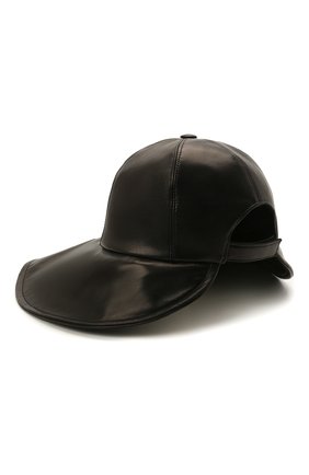 Женская кожаная шляпа GIORGIO ARMANI черного цвета, арт. 797238/1A506 | Фото 2 (Материал: Натуральная кожа)