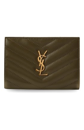 Женские кожаное портмоне SAINT LAURENT хаки цвета по цене 36250 руб., арт. 575974/B0W01 | Фото 1 Женские кожаное портмоне SAINT LAURENT хаки цвета, арт. 575974/B0W01 | Фото 1