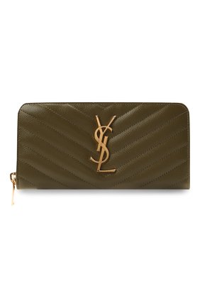 Женские кожаное портмоне monogram SAINT LAURENT хаки цвета по цене 57350 руб., арт. 358094/B0W01 | Фото 1 Женские кожаное портмоне monogram SAINT LAURENT хаки цвета, арт. 358094/B0W01 | Фото 1