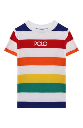 Детская хлопковая футболка POLO RALPH LAUREN разноцветного цвета по цене 3350 руб., арт. 321844644 | Фото 1 Детская хлопковая футболка POLO RALPH LAUREN разноцветного цвета, арт. 321844644 | Фото 1 (Рукава: Короткие; Материал внешний: Хлопок; Ростовка одежда: 18 мес | 86 см, 3 года | 98 см, 4 года | 104 см)