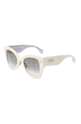 Женские солнцезащитные очки FENDI белого цвета, арт. 0434/G SZJ | Фото 1 (Тип очков: С/з; Оптика Гендер: оптика-женское; Очки форма: Бабочка)