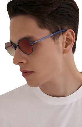 Мужские солнцезащитные очки KITON синего цвета по цене 63350 руб., арт. U0C00203/00T | Фото 2 Мужские солнцезащитные очки KITON синего цвета, арт. U0C00203/00T | Фото 2