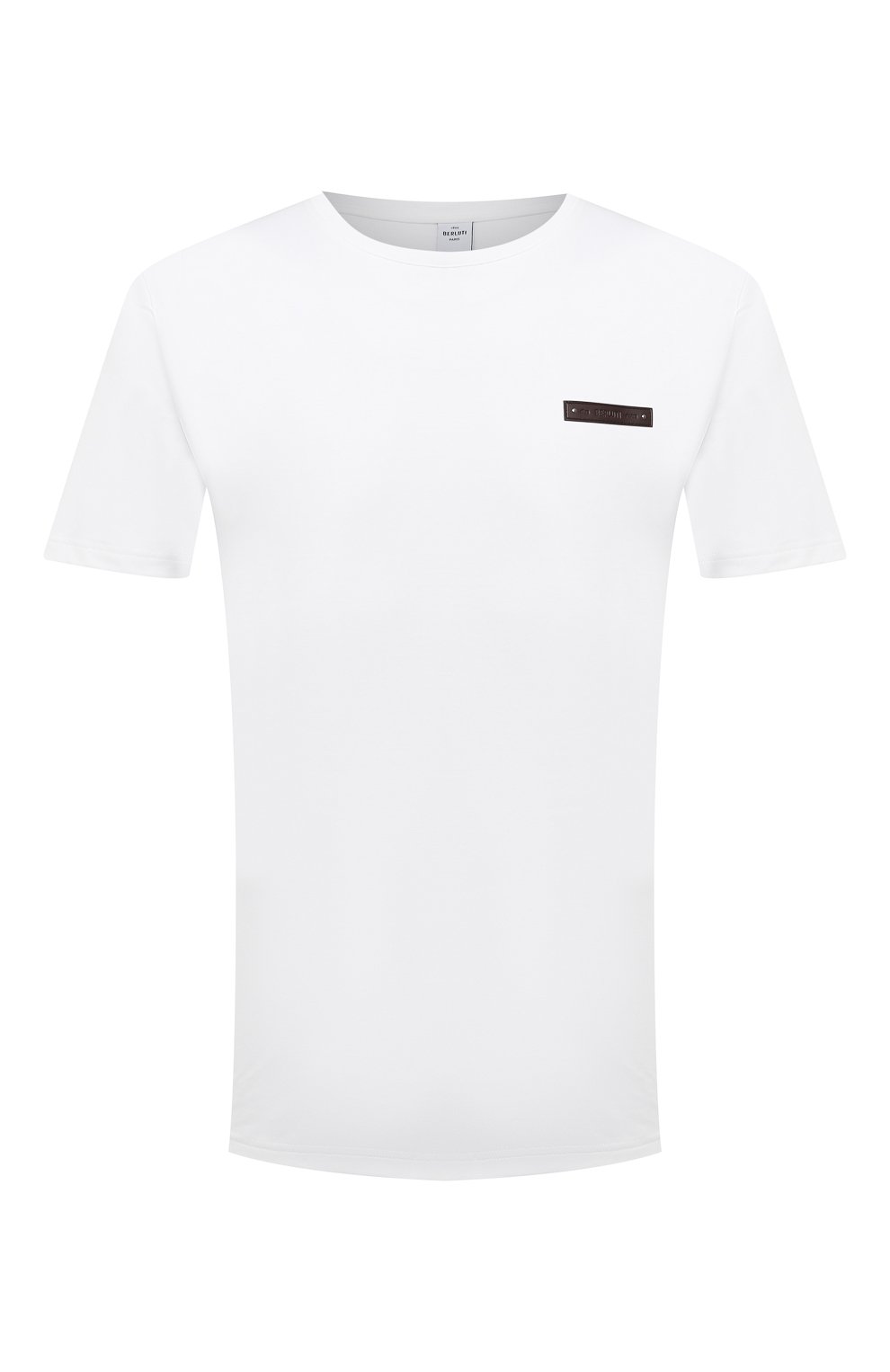 Мужская хлопковая футболка  BERLUTI белого цвета, арт. R20JRS62-001 | Фото 1 (Принт: Без принта; Рукава: Короткие; Длина (для топов): Стандартные; Региональные ограничения белый список (Axapta Mercury): RU; Материал внешний: Хлопок; Стили: Кэжуэл)