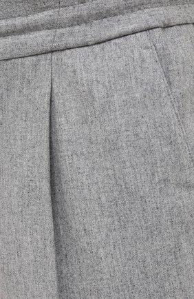 Мужские шерстяные брюки BRUNELLO CUCINELLI светло-серого цвета, арт. M038PE1740 | Фото 5 (Материал внешний: Шерсть; Длина (брюки, джинсы): Стандартные; Случай: Повседневный; Материал подклада: Синтетический материал; Стили: Кэжуэл)