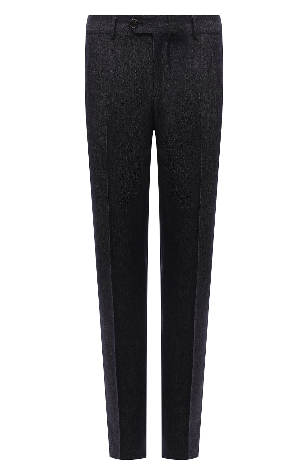 Мужские шерстяные брюки BRUNELLO CUCINELLI темно-синего цвета, арт. ML476B1770 | Фото 1 (Материал внешний: Шерсть; Длина (брюки, джинсы): Стандартные; Случай: Повседневный; Стили: Кэжуэл)