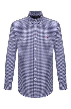 Мужская хлопковая рубашка POLO RALPH LAUREN темно-синего цвета по цене 11050 руб., арт. 710842631/4656A | Фото 1 Мужская хлопковая рубашка POLO RALPH LAUREN темно-синего цвета, арт. 710842631/4656A | Фото 1