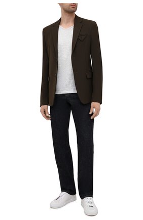 Мужская льняная майка SAINT LAURENT белого цвета по цене 24150 руб., арт. 643078/YBYT2 | Фото 2 Мужская льняная майка SAINT LAURENT белого цвета, арт. 643078/YBYT2 | Фото 2 (Длина (для топов): Стандартные; Материал внешний: Лен; Принт: Без принта; Стили: Кэжуэл)