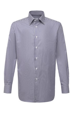 Мужская хлопковая сорочка BRIONI синего цвета по цене 46950 руб., арт. RCB40L/P905V | Фото 1 Мужская хлопковая сорочка BRIONI синего цвета, арт. RCB40L/P905V | Фото 1 (Материал внешний: Хлопок; Рукава: Длинные; Длина (для топов): Стандартные; Случай: Формальный; Принт: Полоска; Воротник: Кент; Рубашки М: Regular Fit; Стили: Классический; Манжеты: На пуговицах)
