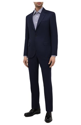 Мужская хлопковая сорочка BRIONI синего цвета по цене 46950 руб., арт. RCB40L/P905V | Фото 2 Мужская хлопковая сорочка BRIONI синего цвета, арт. RCB40L/P905V | Фото 2 (Материал внешний: Хлопок; Рукава: Длинные; Длина (для топов): Стандартные; Случай: Формальный; Принт: Полоска; Воротник: Кент; Рубашки М: Regular Fit; Стили: Классический; Манжеты: На пуговицах)