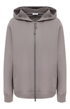 Женский хлопковая толстовка BRUNELLO CUCINELLI серого цвета по цене 69950 руб., арт. MH827SA306 | Фото 1 Женский хлопковая толстовка BRUNELLO CUCINELLI серого цвета, арт. MH827SA306 | Фото 1 (Материал внешний: Хлопок; Длина (для топов): Стандартные; Женское Кросс-КТ: Кардиган-одежда; Стили: Спорт-шик; Рукава: Длинные)