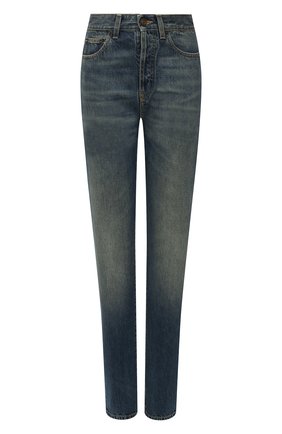 Женские джинсы SAINT LAURENT синего цвета по цене 56700 руб., арт. 614443/Y30AC | Фото 1 Женские джинсы SAINT LAURENT синего цвета, арт. 614443/Y30AC | Фото 1 (Материал внешний: Хлопок; Длина (брюки, джинсы): Стандартные; Силуэт Ж (брюки и джинсы): Прямые; Стили: Кэжуэл; Детали: Потертости; Кросс-КТ: Деним)