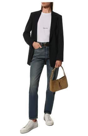 Женские джинсы SAINT LAURENT синего цвета по цене 56700 руб., арт. 614443/Y30AC | Фото 2 Женские джинсы SAINT LAURENT синего цвета, арт. 614443/Y30AC | Фото 2 (Материал внешний: Хлопок; Длина (брюки, джинсы): Стандартные; Силуэт Ж (брюки и джинсы): Прямые; Стили: Кэжуэл; Детали: Потертости; Кросс-КТ: Деним)
