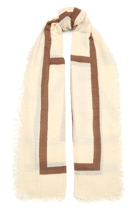 Женская хлопковая шаль TOTÊME бежевого цвета, арт. 213-891-803 | Фото 1 (Материал: Текстиль, Хлопок)