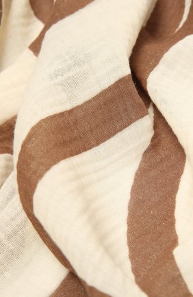 Женская хлопковая шаль TOTÊME бежевого цвета, арт. 213-891-803 | Фото 2 (Материал: Текстиль, Хлопок)