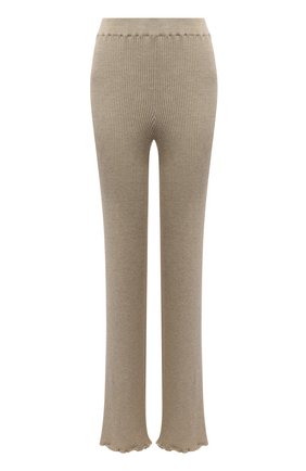 Женские брюки из шелка и хлопка THE ROW бежевого цвета, арт. 5689Y160 | Фото 1 (Материал внешний: Хлопок, Шелк; Длина (брюки, джинсы): Удлиненные; Женское Кросс-КТ: Брюки-одежда; Силуэт Ж (брюки и джинсы): Расклешенные; Кросс-КТ: Трикотаж; Стили: Гламурный)