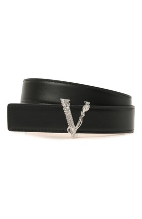 Женский кожаный ремень VERSACE серебряного цвета по цене 33750 руб., арт. DCDH224/DV3T | Фото 1 Женский кожаный ремень VERSACE серебряного цвета, арт. DCDH224/DV3T | Фото 1