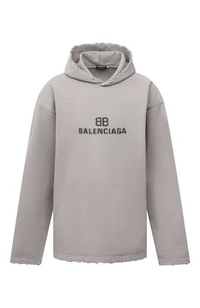 Мужской хлопковое худи BALENCIAGA светло-серого цвета по цене 68700 руб., арт. 661711/TKVF6 | Фото 1 Мужской хлопковое худи BALENCIAGA светло-серого цвета, арт. 661711/TKVF6 | Фото 1 (Материал внешний: Хлопок; Стили: Спорт-шик; Мужское Кросс-КТ: Худи-одежда; Рукава: Длинные)