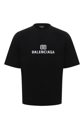 Мужская хлопковая футболка BALENCIAGA черного цвета по цене 31900 руб., арт. 612966/TKVI7 | Фото 1 Мужская хлопковая футболка BALENCIAGA черного цвета, арт. 612966/TKVI7 | Фото 1