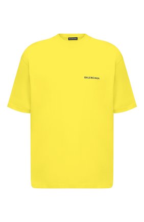 Мужская хлопковая футболка BALENCIAGA желтого цвета по цене 43150 руб., арт. 612966/TIVG5 | Фото 1 Мужская хлопковая футболка BALENCIAGA желтого цвета, арт. 612966/TIVG5 | Фото 1 (Материал внешний: Хлопок; Длина (для топов): Укороченные; Стили: Спорт-шик, Гранж; Рукава: Короткие; Принт: С принтом)