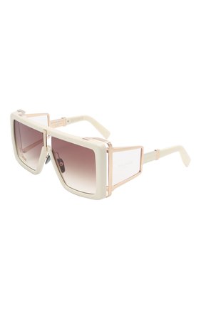 Женские солнцезащитные очки BALMAIN кремвого цвета, арт. BPS-107D-61 | Фото 1 (Тип очков: С/з; Очки форма: Over-size)