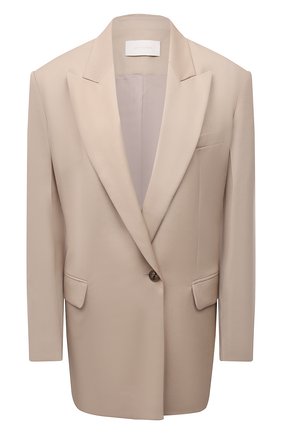 Женский шерстяной жакет LOW CLASSIC бежевого цвета по цене 49850 руб., арт. L0W21SS_BZ03BE | Фото 1 Женский шерстяной жакет LOW CLASSIC бежевого цвета, арт. L0W21SS_BZ03BE | Фото 1 (Материал внешний: Шерсть; Случай: Повседневный, Формальный; Женское Кросс-КТ: Жакет-одежда; Стили: Кэжуэл; Рукава: Длинные; Материал подклада: Синтетический материал; 1-2-бортные: Однобортные; Длина (для топов): Удлиненные)