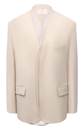 Женский жакет LOW CLASSIC бежевого цвета по цене 46200 руб., арт. L0W21SS_BZ05NU | Фото 1 Женский жакет LOW CLASSIC бежевого цвета, арт. L0W21SS_BZ05NU | Фото 1 (Материал внешний: Шерсть, Синтетический материал; Длина (для топов): Стандартные; Случай: Повседневный; Материал подклада: Вискоза; Стили: Кэжуэл; 1-2-бортные: Однобортные; Рукава: Длинные; Женское Кросс-КТ: Жакет-одежда)