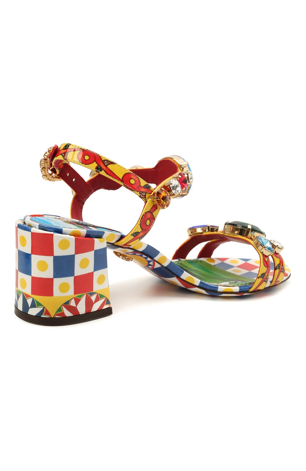 Женские разноцветные кожаные босоножки keira DOLCE & GABBANA — купить в ...