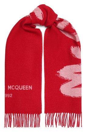 Женский шерстяной шарф ALEXANDER MCQUEEN красного цвета по цене 24800 руб., арт. 665288/3200Q | Фото 1 Женский шерстяной шарф ALEXANDER MCQUEEN красного цвета, арт. 665288/3200Q | Фото 1 (Материал: Шерсть)