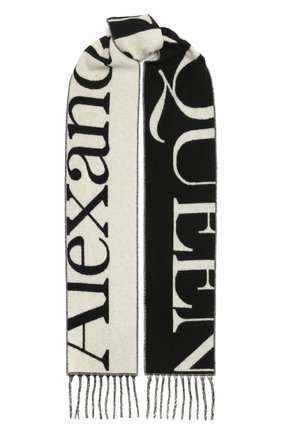Женский кашемировый шарф ALEXANDER MCQUEEN черно-белого цвета по цене 19950 руб., арт. 663964/3201Q | Фото 1 Женский кашемировый шарф ALEXANDER MCQUEEN черно-белого цвета, арт. 663964/3201Q | Фото 1 (Материал: Кашемир, Шерсть)