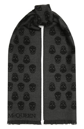 Мужской шерстяной шарф ALEXANDER MCQUEEN темно-серого цвета по цене 13900 руб., арт. 624425/4200Q | Фото 1 Мужской шерстяной шарф ALEXANDER MCQUEEN темно-серого цвета, арт. 624425/4200Q | Фото 1