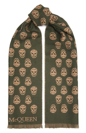 Мужской шерстяной шарф ALEXANDER MCQUEEN зеленого цвета по цене 13900 руб., арт. 624425/4200Q | Фото 1 Мужской шерстяной шарф ALEXANDER MCQUEEN зеленого цвета, арт. 624425/4200Q | Фото 1