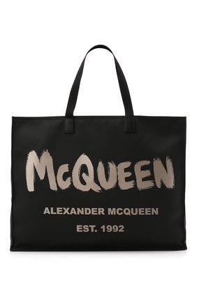 Мужская текстильная сумка-шопер ALEXANDER MCQUEEN черного цвета, арт. 662865/1AABX | Фото 1 (Материал: Текстиль; Размер: large)