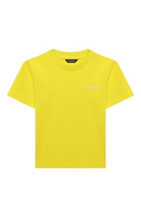 Детская хлопковая футболка BALENCIAGA желтого цвета по цене 12350 руб., арт. 556155/TKVC3 | Фото 1 Детская хлопковая футболка BALENCIAGA желтого цвета, арт. 556155/TKVC3 | Фото 1