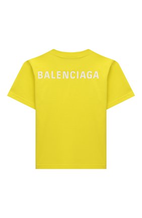 Детская хлопковая футболка BALENCIAGA желтого цвета по цене 12350 руб., арт. 556155/TKVC3 | Фото 2 Детская хлопковая футболка BALENCIAGA желтого цвета, арт. 556155/TKVC3 | Фото 2
