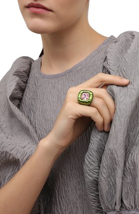 Женское кольцо dulcis SWAROVSKI зеленого цвета, арт. 5609724 | Фото 2 (Материал: Металл)