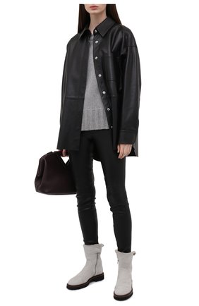 Женские замшевые ботинки KITON серого цвета по цене 114500 руб., арт. D52805X04T78 | Фото 2 Женские замшевые ботинки KITON серого цвета, арт. D52805X04T78 | Фото 2 (Каблук высота: Низкий; Женское Кросс-КТ: Зимние ботинки; Подошва: Платформа; Материал внешний: Замша; Материал утеплителя: Натуральный мех)